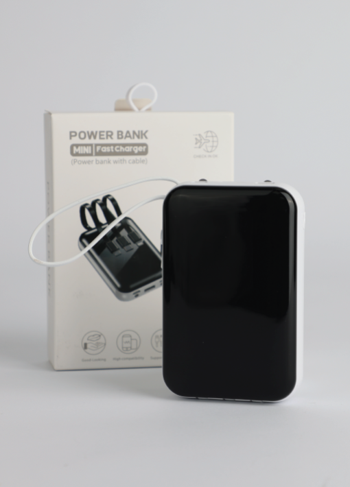 פאוור בנק/ מטען צג דיגיטלי 10,000MAH מיני כולל כבלים מתאמים - תמונה 2