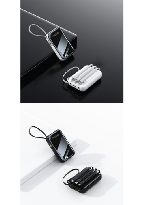 פאוור בנק/ מטען צג דיגיטלי 10,000MAH מיני כולל כבלים מתאמים - תמונה 7