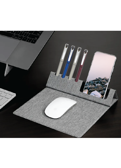 פד עכבר מתקפל מגנטי PU כולל משטח טעינה אלחוטי 15W - תמונה 4