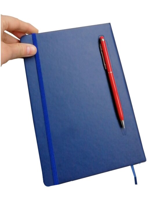 מחברת A5 ממחוזרת עם כריכת עור ומקום מגנטי לעט - תמונה 5