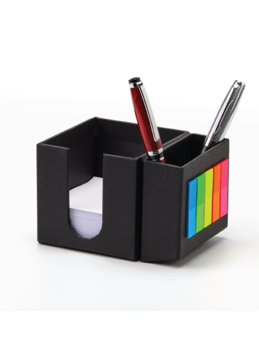 מעמד לניירות ממו מתקפל ממוחזר עם דיגלוני סימון ומפתח לעטים - תמונה 2