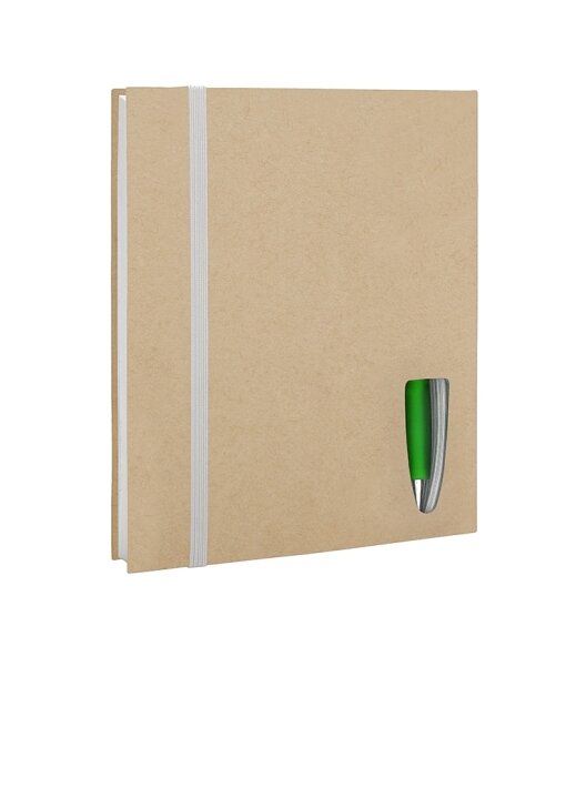 מחברת ממוחזרת A5+עט עם סגירת גומי+דגלונים - תמונה 9