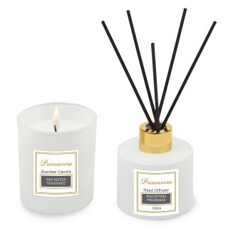 מפיץ ריח ונר באריזת מתנה – פרימוורה