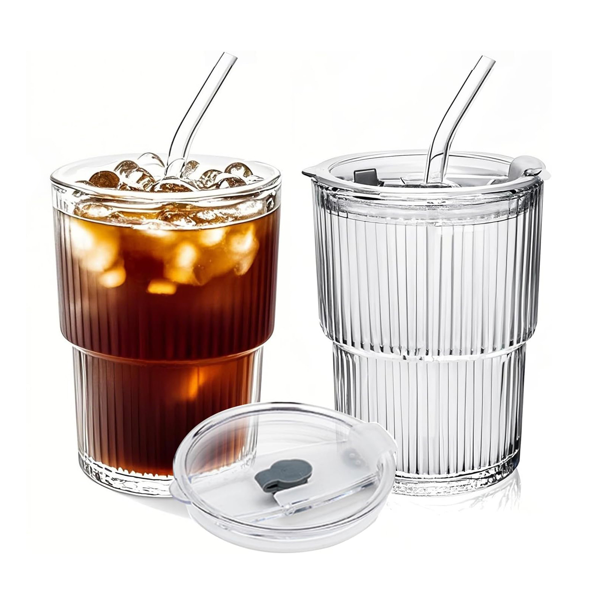 כוס זכוכית בעיצוב רטרו 400 מ"ל – קאפלה - תמונה 2