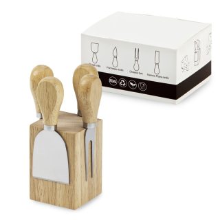 מעמד עץ עם 4 כלים לגבינה – Emmental - תמונה 5