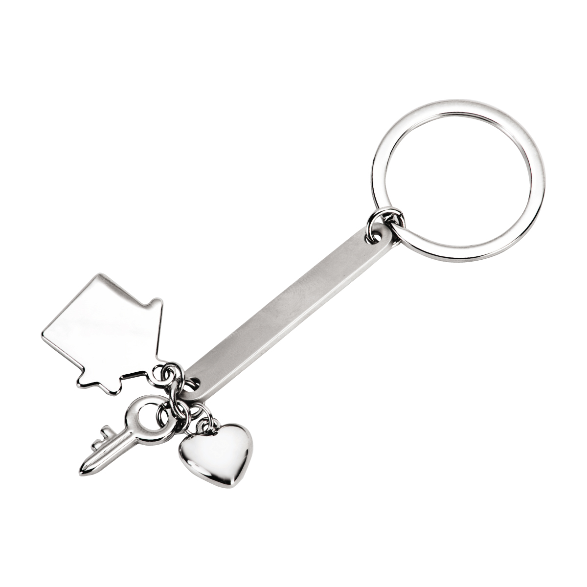 מחזיק מפתחות עם תליוני מנעול  מפתח ולב – קשר - תמונה 2