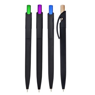 עט ג'ל, גוף פלסטיק, גימור גומי, לחצן מטלי צבעוני – לואיז בלק - תמונה 12