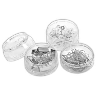 מעמד שולחני בצורת חבית לאטבים לחצנים ונעצים – Clip It - תמונה 4