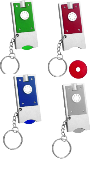 מחזיק מפתחות פנס ומטבע לעגלת סופר – מאו