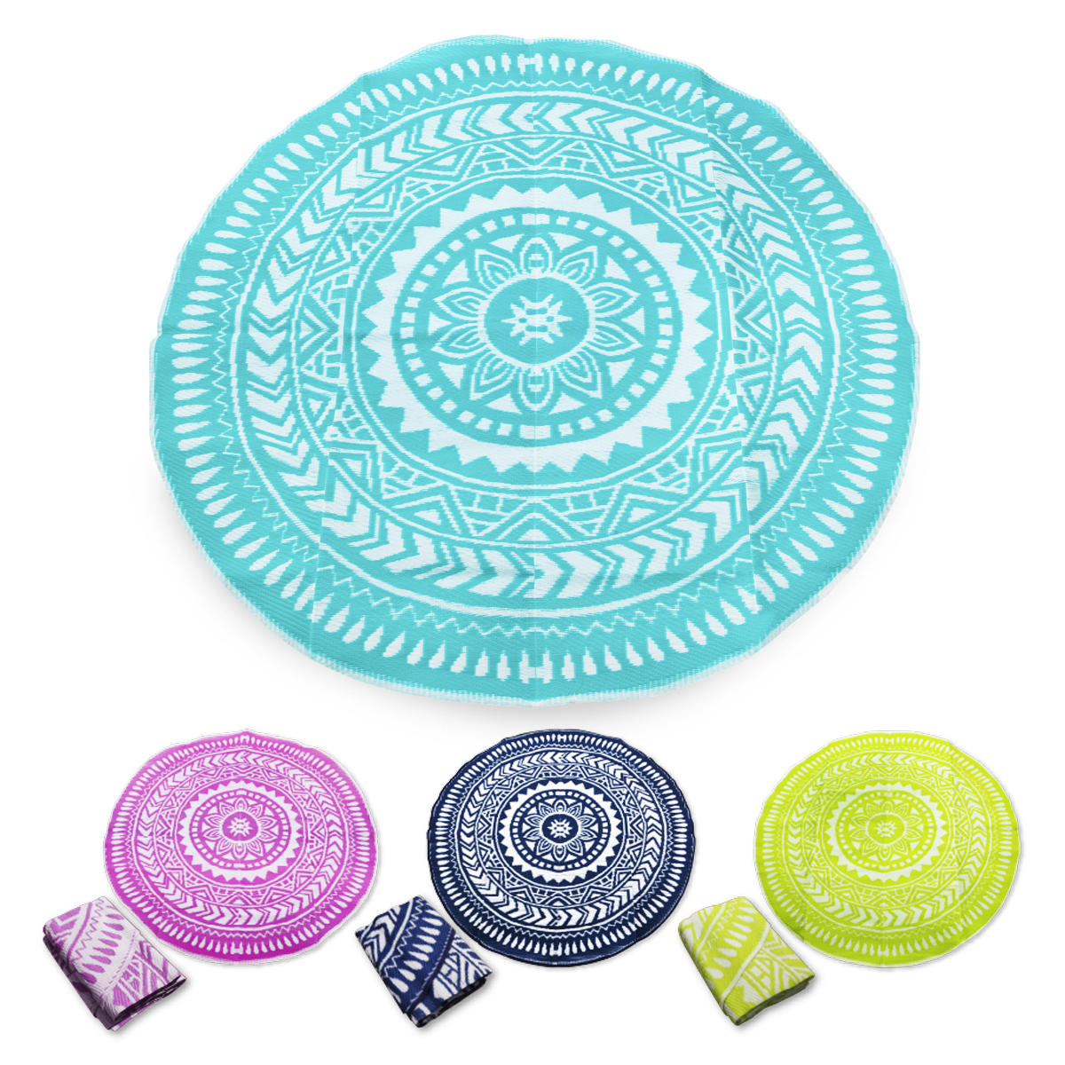 מחצלת זוגית עגולה, ארוגה מ-PP – סורנטו - תמונה 2