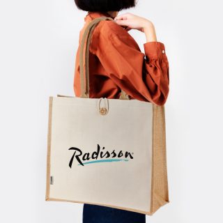 תיק יוטה בשילוב קנווס – מניפור - תמונה 4