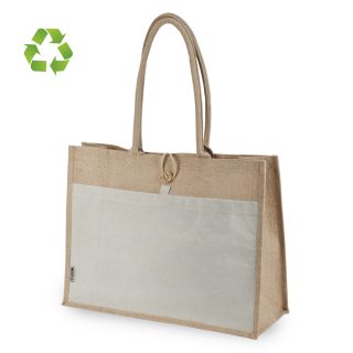 תיק יוטה בשילוב קנווס – קרלה - תמונה 3