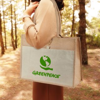 תיק יוטה בשילוב קנווס – קרלה - תמונה 4