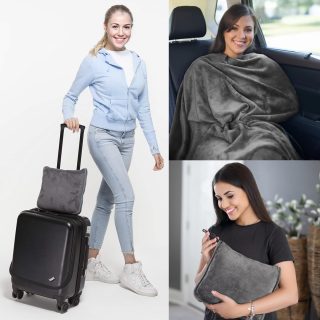 כרית נסיעות – שמיכת פלנל מפנקת – DREAM - תמונה 3