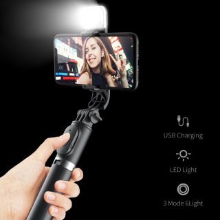 מחזיק טלפון עם חצובה ותאורה – סלפי - תמונה 3