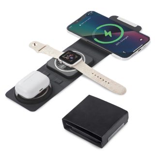 מעמד טעינה אלחוטי לנייד, אוזניות ושעון חכם – אתנה