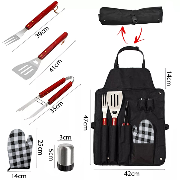 ערכת מנגל סינר עם כלים לברביקיו - תמונה 2