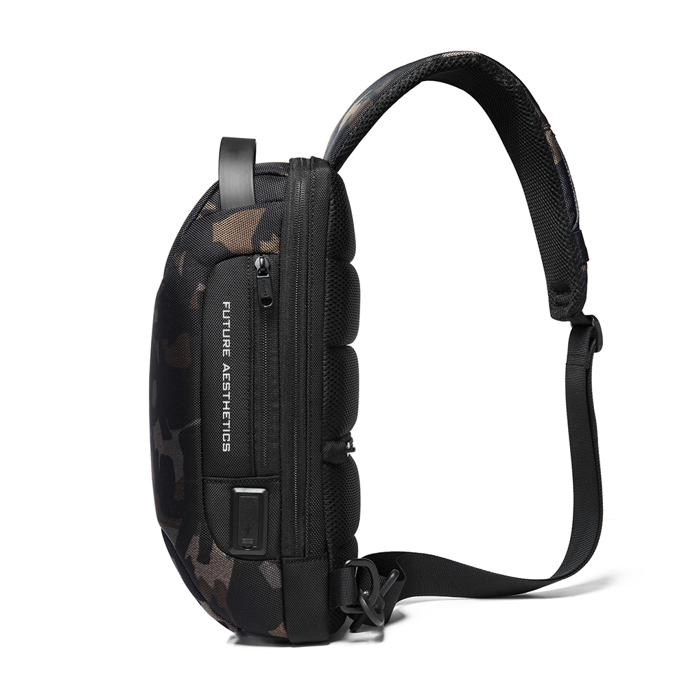 תיק צד נגד גניבות עמיד במים עם נעילה TSA וכבל USB מובנה לטעינה ניידים יוניסקס הדפס מנומר מבית המותג BANGE - תמונה 3