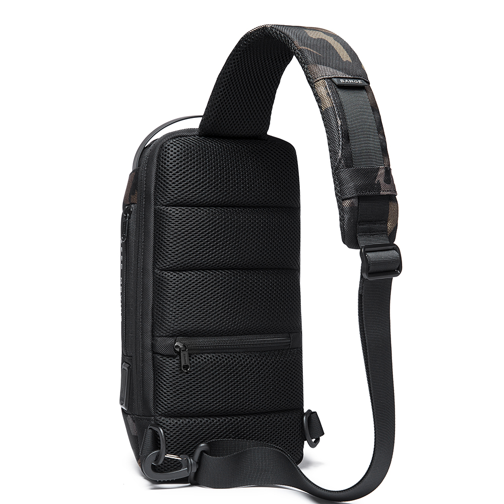 תיק צד נגד גניבות עמיד במים עם נעילה TSA וכבל USB מובנה לטעינה ניידים יוניסקס הדפס מנומר מבית המותג BANGE - תמונה 4