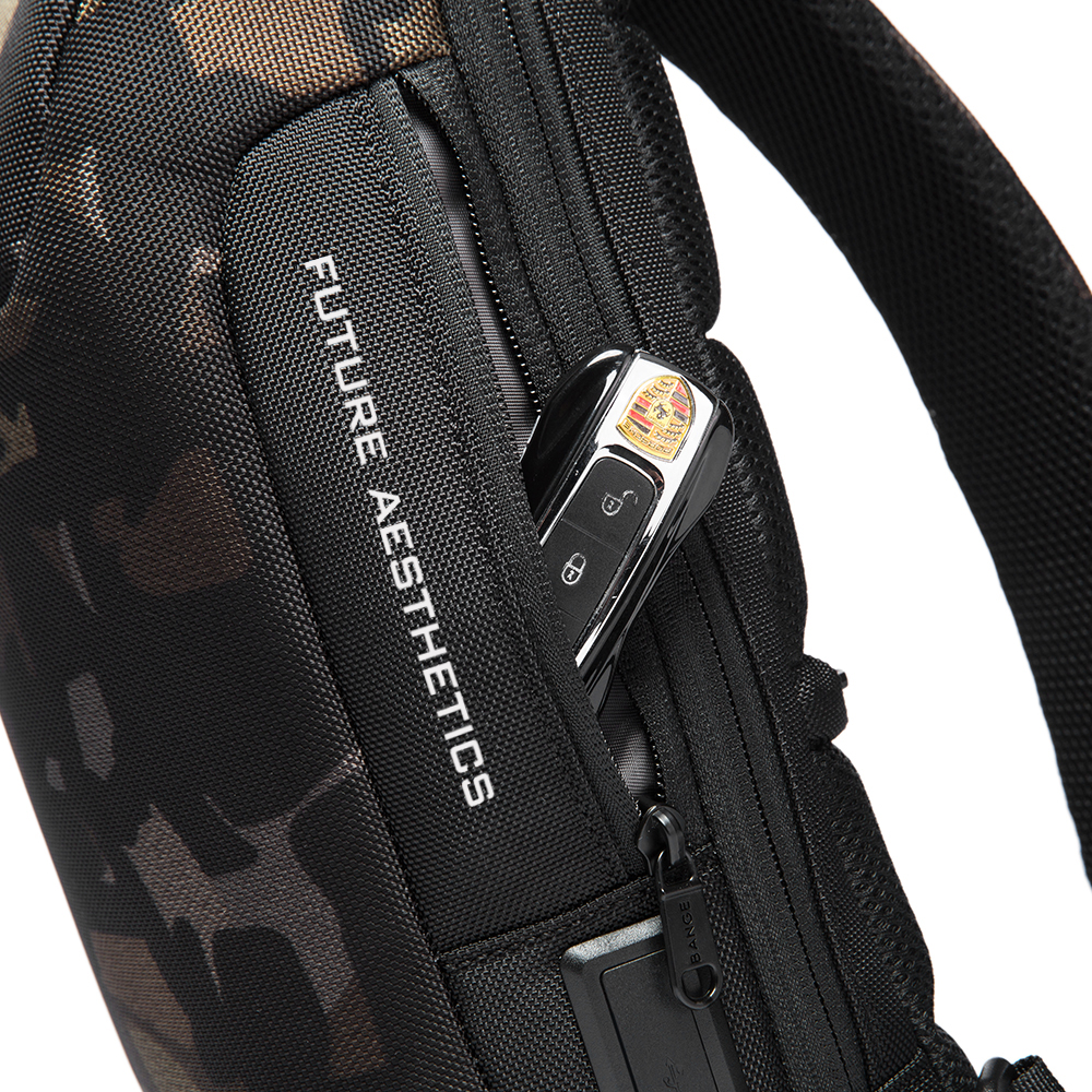 תיק צד נגד גניבות עמיד במים עם נעילה TSA וכבל USB מובנה לטעינה ניידים יוניסקס הדפס מנומר מבית המותג BANGE - תמונה 6