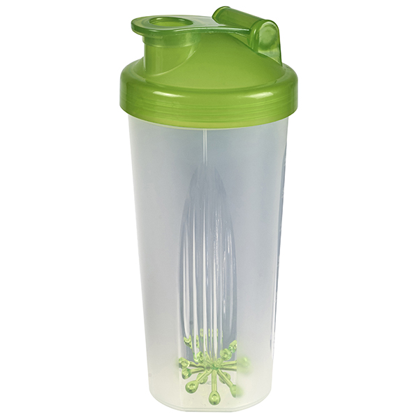 שייקר בריאותי פלסטי 750 מ"ל שקוף מט עם מכסה - תמונה 2