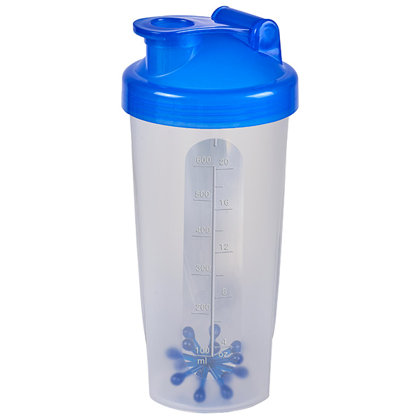 שייקר בריאותי פלסטי 750 מ"ל שקוף מט עם מכסה - תמונה 4
