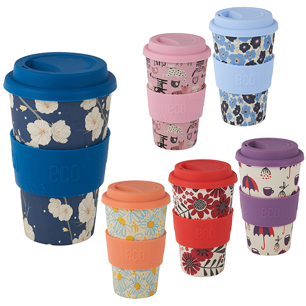 "ECO TREE" ספל אקולוגי 400 מ"ל עשוי במבוק עם חבק סיליקון