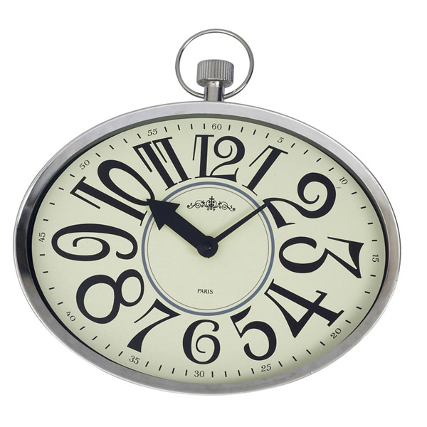 שעון קיר אליפטי מתכת בינוני