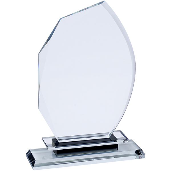 מגן הוקרה מזכוכית קריסטל בסיס מובנה מלבני