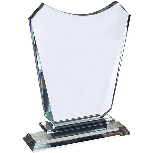 מגן הוקרה מזכוכית קריסטל בסיס מובנה מלבני