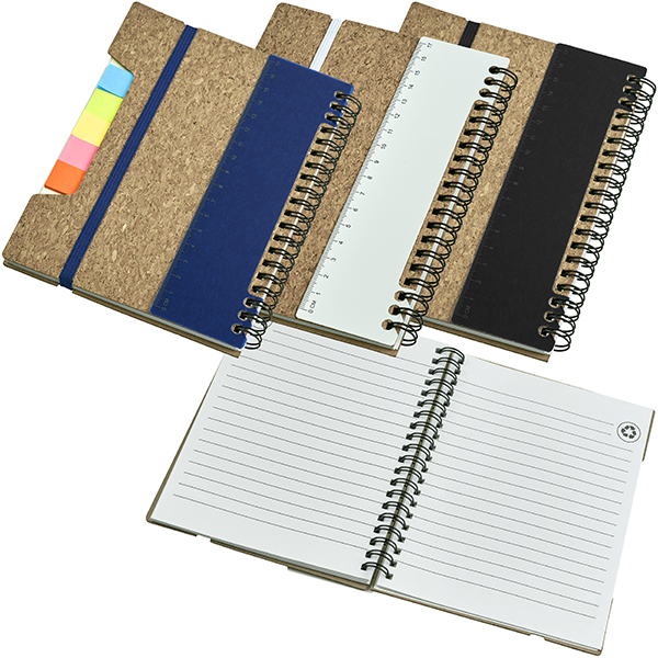 מחברת עסקים ספירל A5 כולל סרגל סגירה עם רצועת גומי