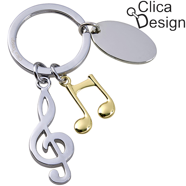 מחזיק מפתחות מתכת מוסיקה-מפתח סול מבית Clica Design