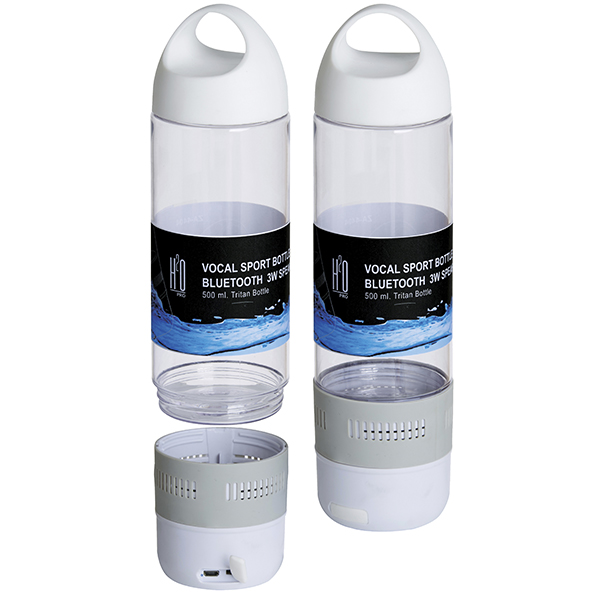 "טריטן" רמקול Bluetooth 3W משולב בבקבוק ספורט 500 מ"ל מבית H2O-Pro