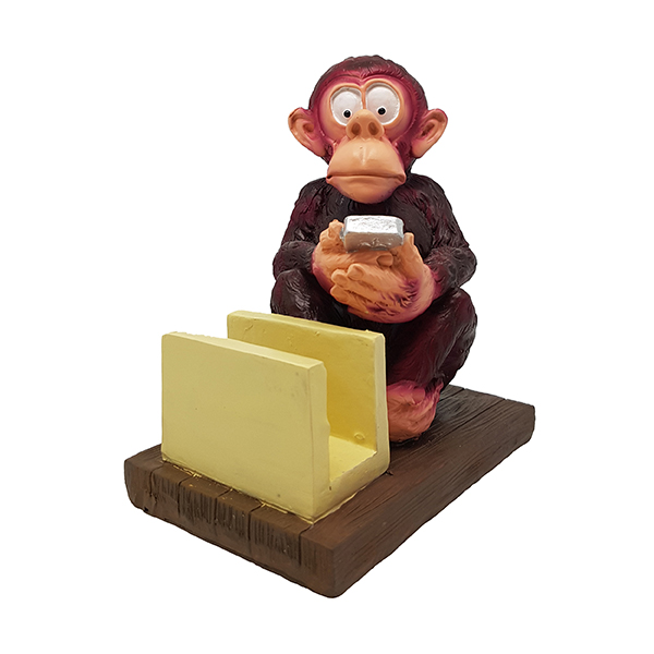 מעמד שולחני "קוף" משולב עם מעמד לכרטיסי ביקור