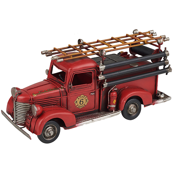 כבאית רטרו אדומה עם סולמות