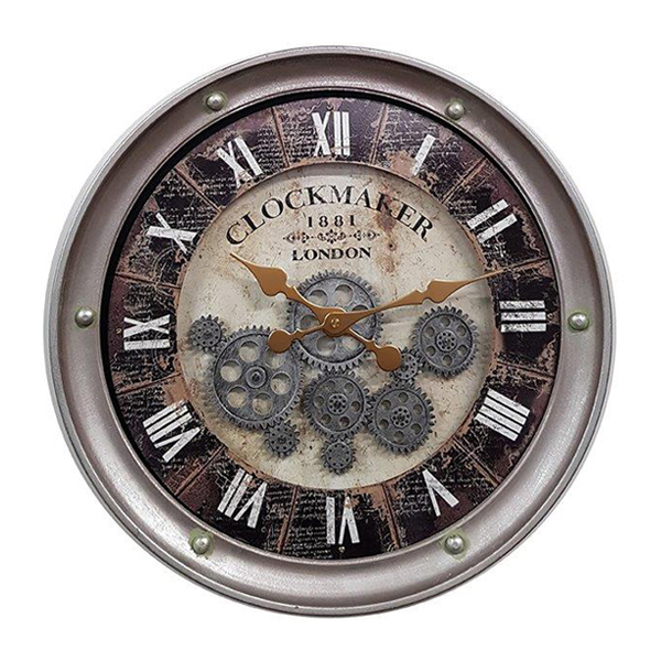 "CLOCKMAKER LONDON" שעון קיר גלגלי שיניים קוטר 43 ס"מ
