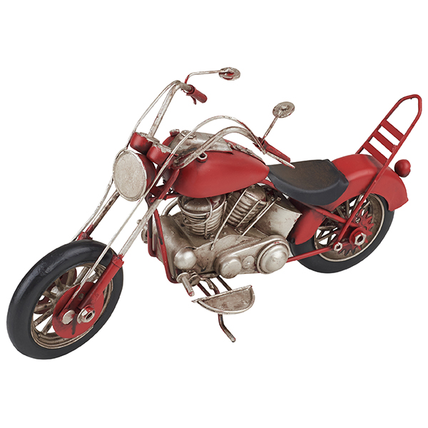 אופנוע קרוזר כידון ארוך עתיק אדום מתכת