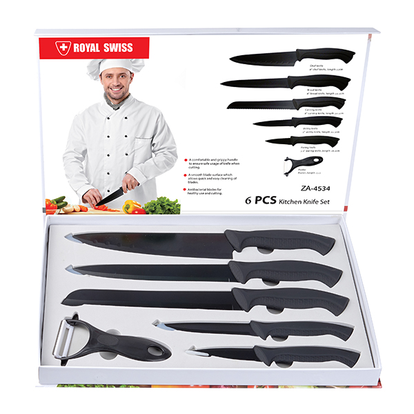 סט 6 חלקים Continental Homeware יוקרתי הכולל 5 סכינים + קולפן - תמונה 2