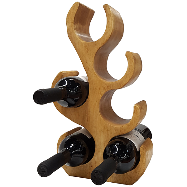 מעמד במבוק  גושני מעוצב לשישה בקבוקי יין