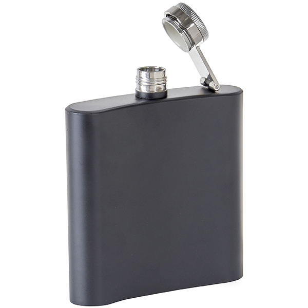 פלאסק 6oz נירוסטה שחור חלק קלאסי - תמונה 2