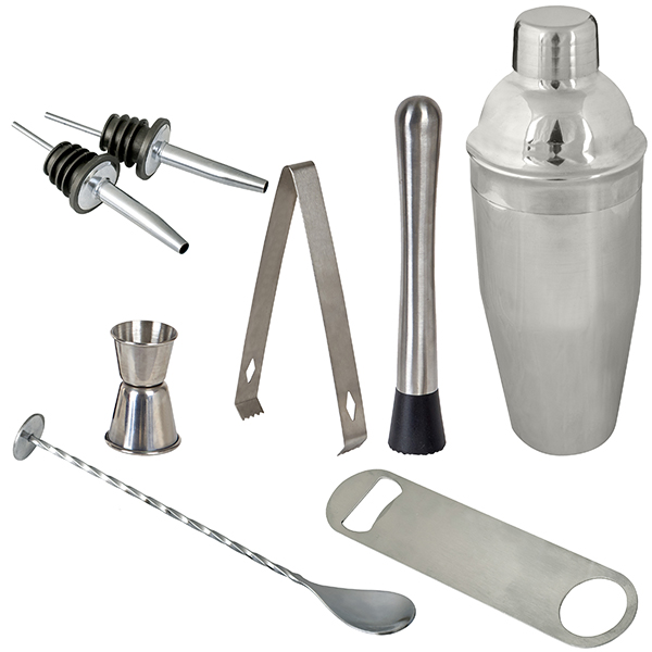 "COCKTAIL SHAKER" ערכת ברמן מעוצבת ואיכותית 8 חלקים בקופסת מתנה מהודרת - תמונה 2