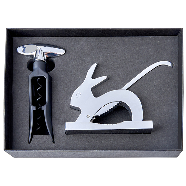"RABBIT" מארז אביזרים 2 חלקים פותחן יין ומפצח אגוזים באריזת מתנה מהודרת - תמונה 3