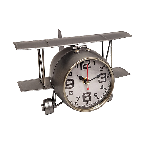 שעון שולחני בעיצוב רטרו בצורת אווירון עתיק