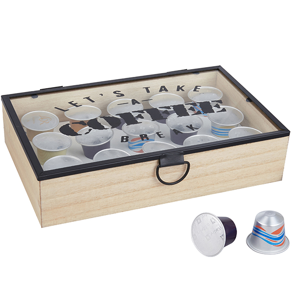 "COFFEE BREAK" מארז עץ ל-15 קפסולות קפה