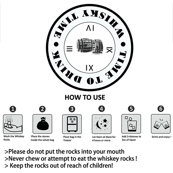 מארז מתנה ויסקי הכולל 2 כוסות ו-8 אבני קרח בקופסת עץ מהודרת - תמונה 6
