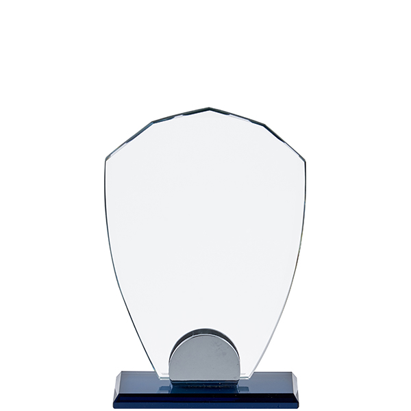 מגן הוקרה מזכוכית קריסטל בסיס נשלף מלבני שחור - תמונה 2