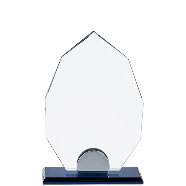 מגן הוקרה מזכוכית קריסטל בסיס נשלף מלבני שחור - תמונה 2