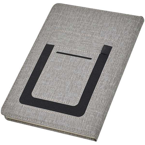 מחברת עסקים A5 עם תא קדמי לסלולאר, כרטיסי ביקור ועט - תמונה 4