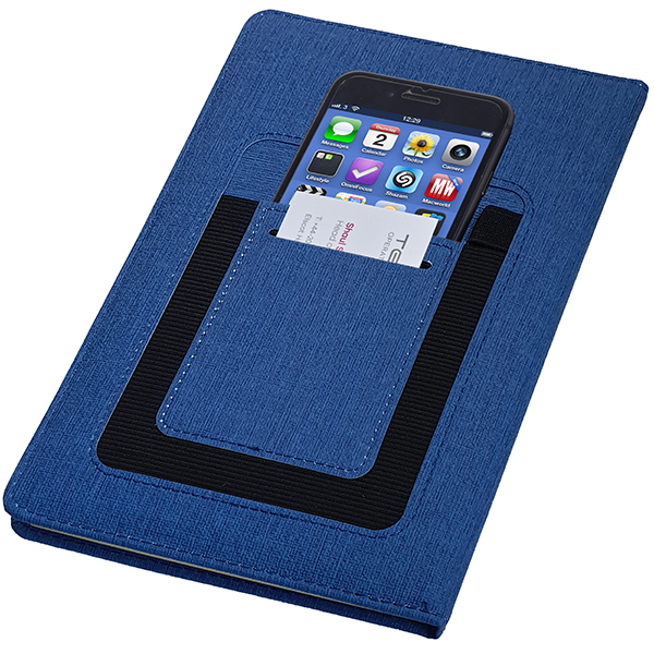 מחברת עסקים A5 עם תא קדמי לסלולאר, כרטיסי ביקור ועט - תמונה 5