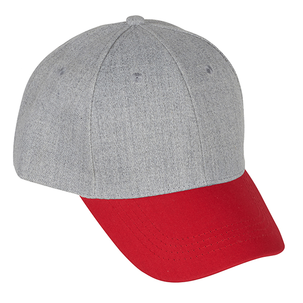 כובע מצחיה כותנה אפור מוברש 6 פאנל